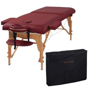 4 Heaven Massage Two Fold Burgundy Portable Massage Table