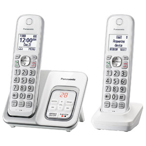 2 Panasonic KX-TGD532W Expandable Cordless Phone